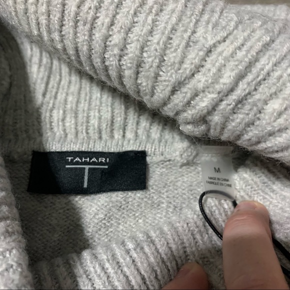 Tahari Grey Heather Pullover Turtleneck Sweater; medium Women’s - Picture 6 of 11